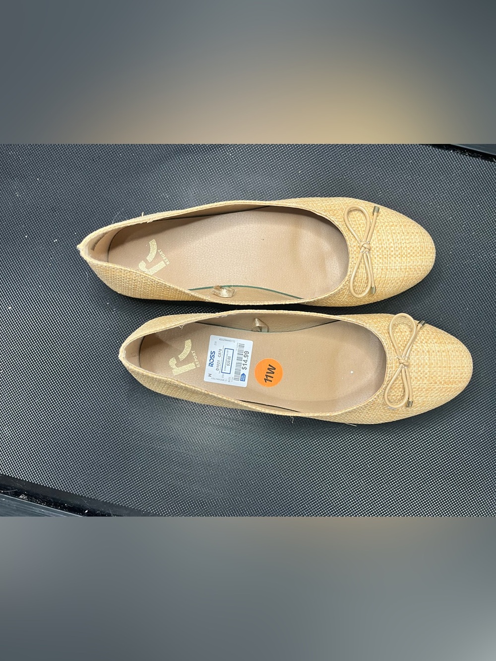 Report Women’s Tan Woven Bow Ballet Flats